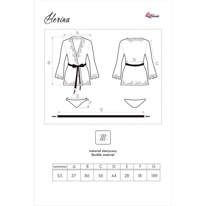 Herina Xg056 Roupão Preto e Conjunto de Cuecas