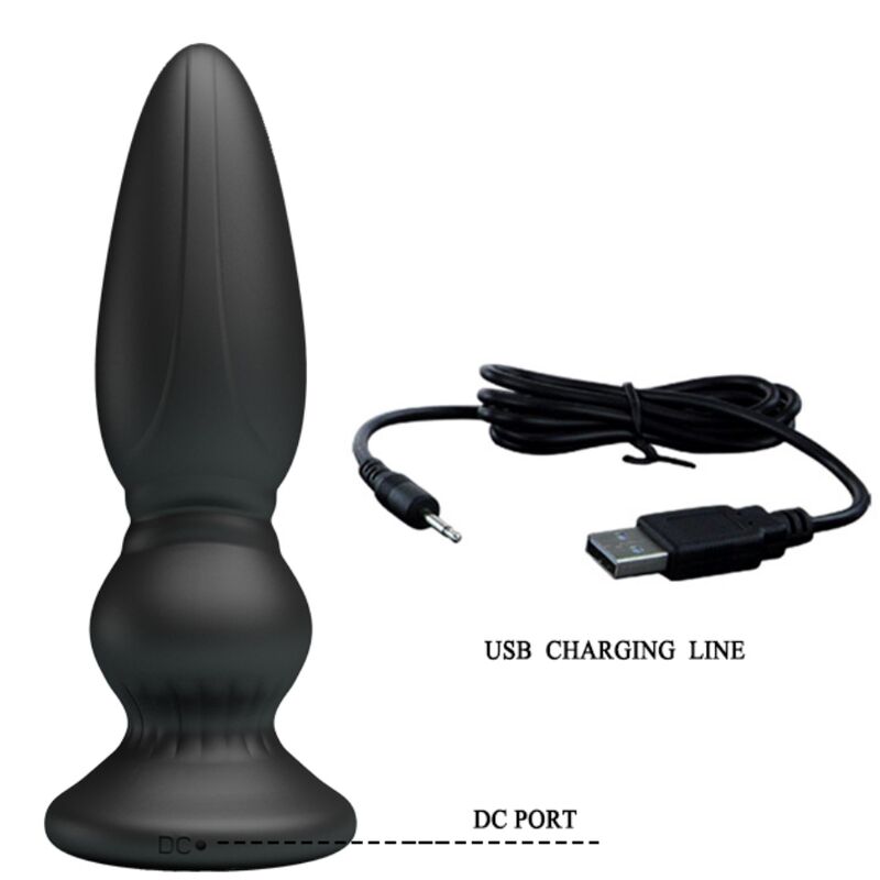 Vibrador Anal com Controlo Remoto Preto
