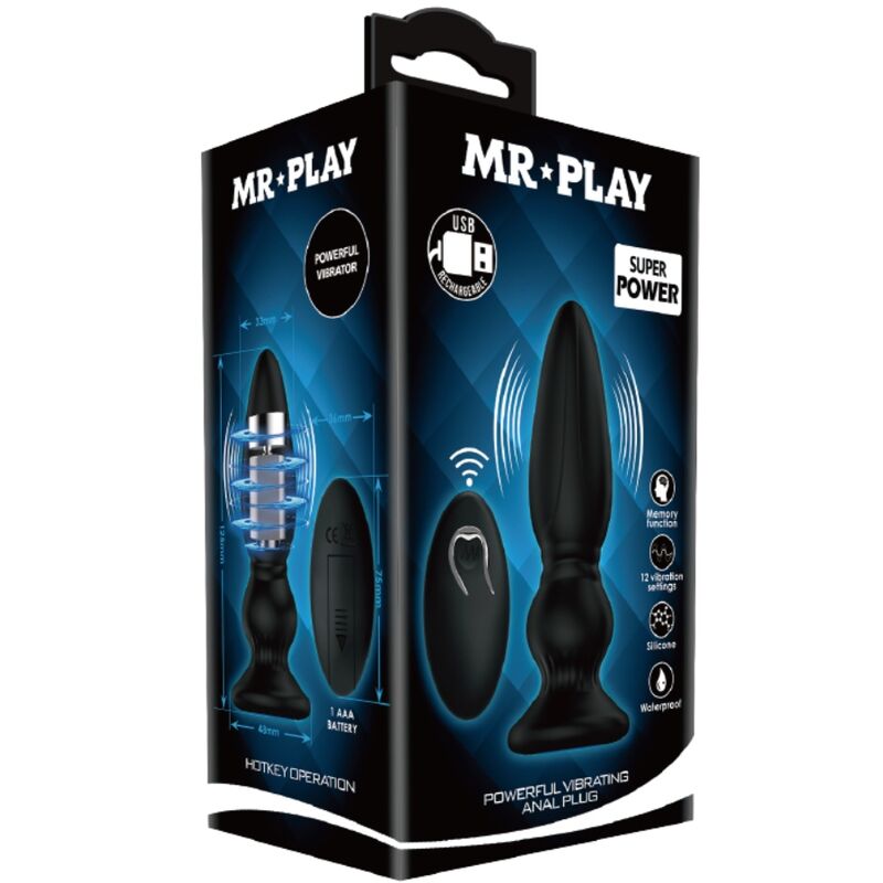 Vibrador Anal com Controlo Remoto Preto
