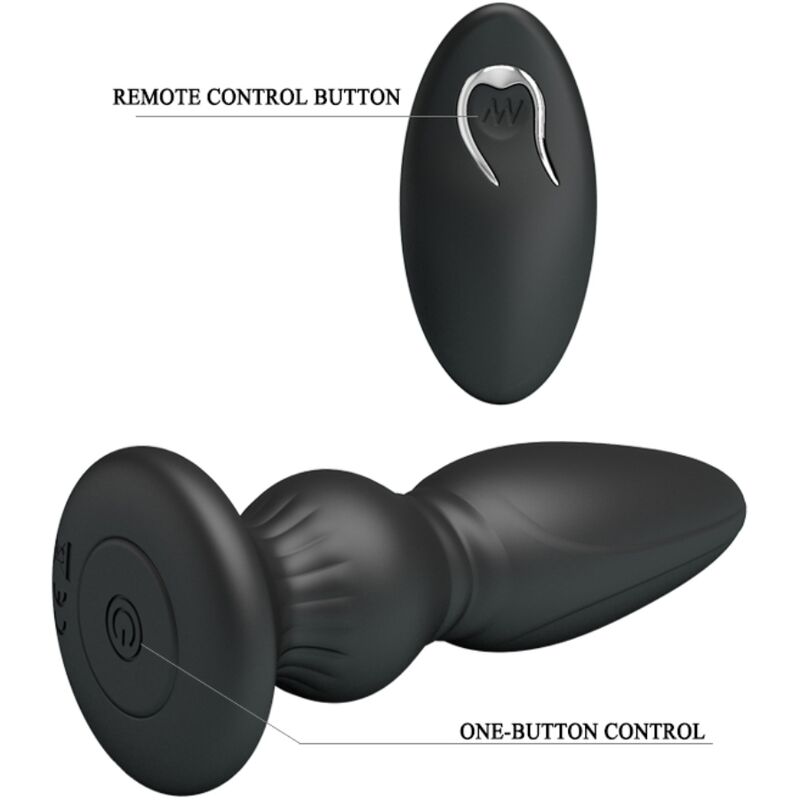 Vibrador Anal com Controlo Remoto Preto