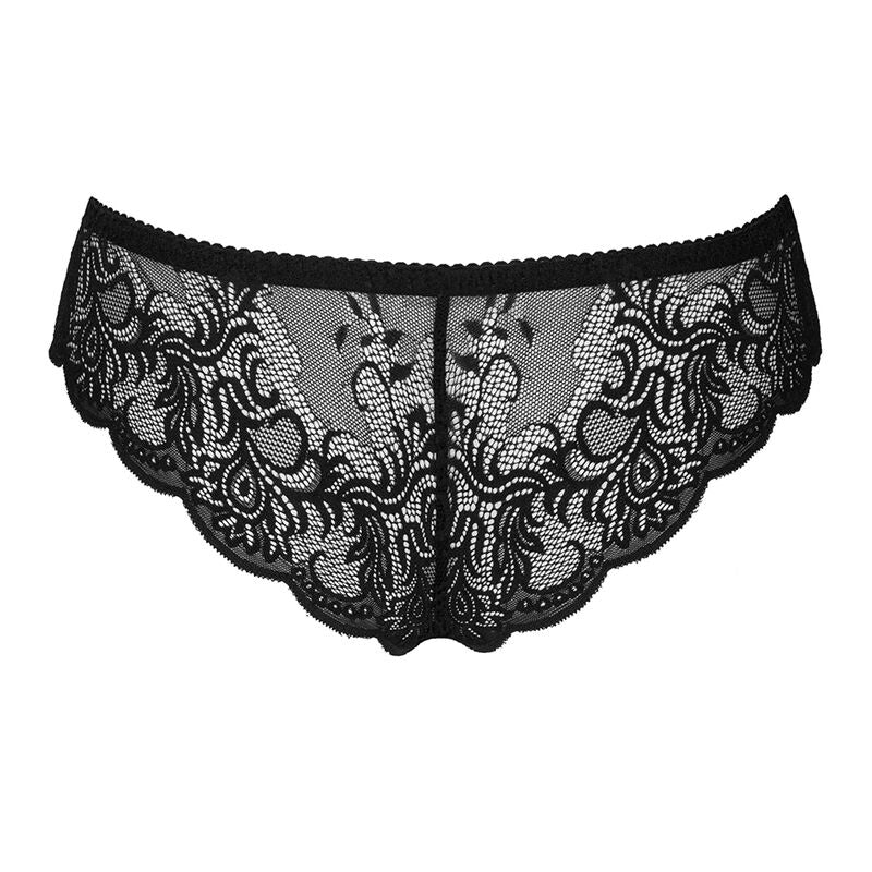 Love Story Crotchless Black Panty L/XL
