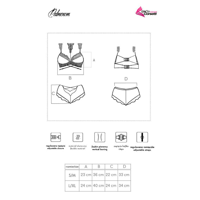 Palmenom LC 90614 Black Lingerie Set L/XL