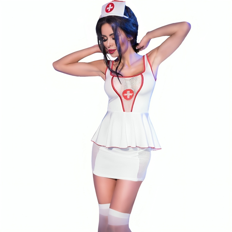 Conjunto de Fato de Enfermeira Sexy L/XL