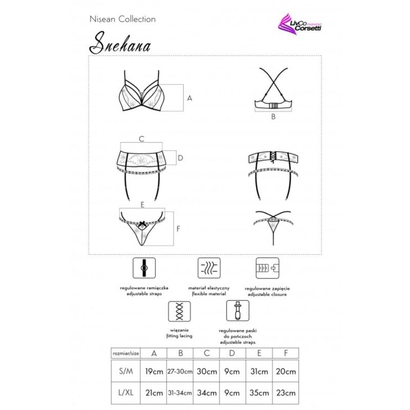 Snehana LC 90443 Conjunto de Lencería Negro L/XL