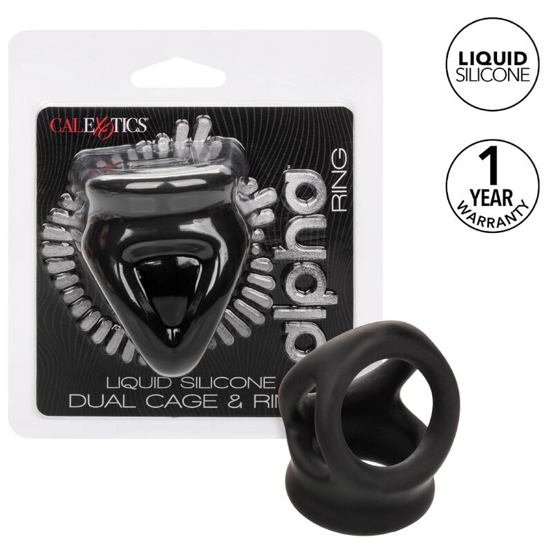 Anillo de Erección Dual Alpha con Jaula - Negro