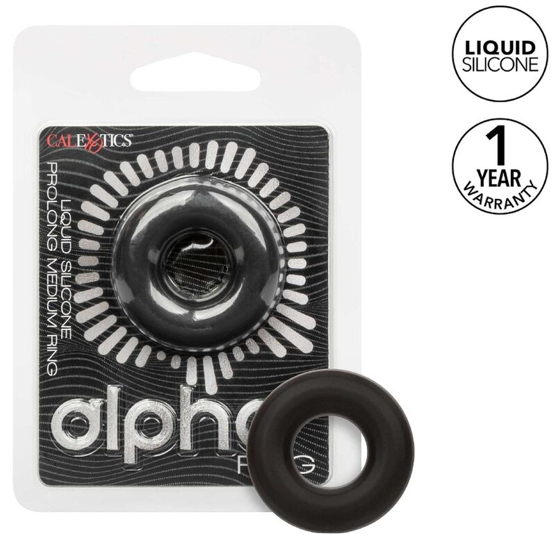 Alpha Prolong Medium Black Cock Ring