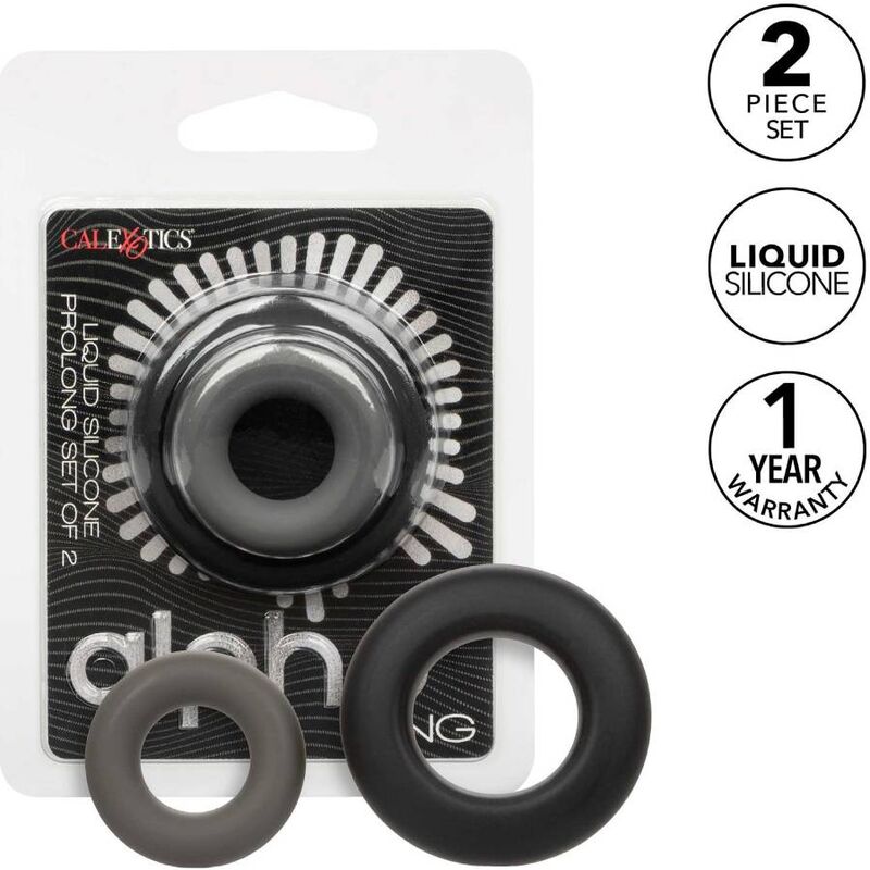 Alpha Prolong Set of 2 Erection Rings - Grey