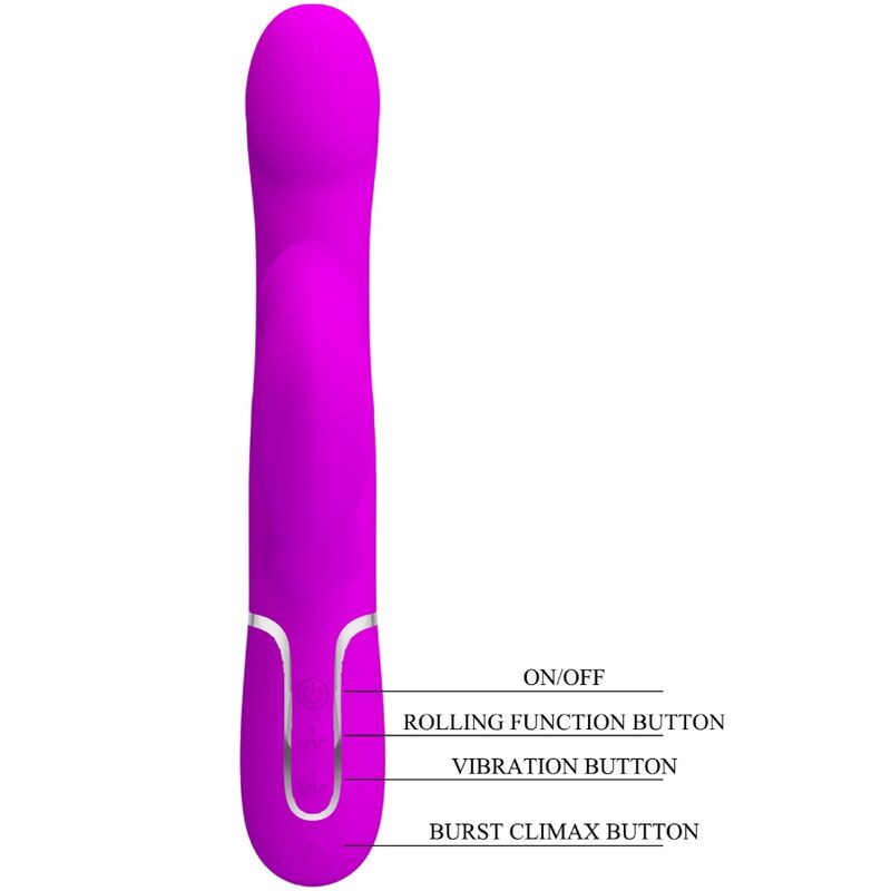 Vibrador Rabbit Violeta con Perlas