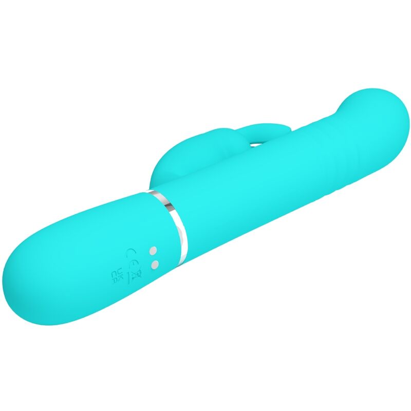 Coale Rabbit Vibrator with Pearls - Aqua