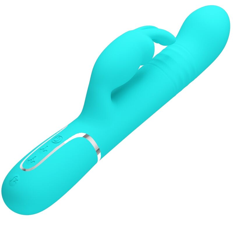Coale Rabbit Vibrator with Pearls - Aqua