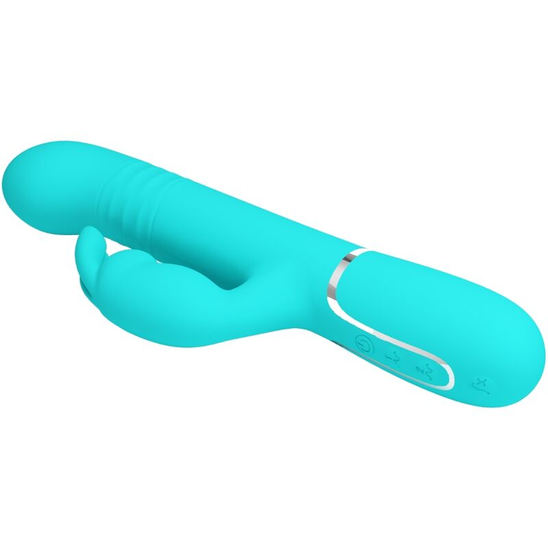 Coale Rabbit Vibrator with Pearls - Aqua