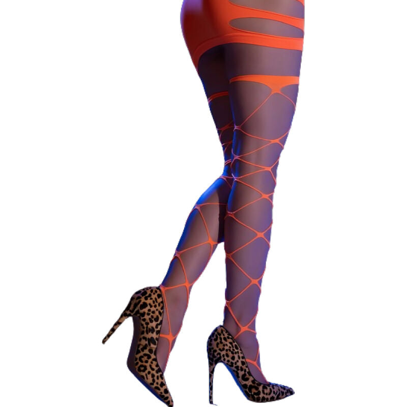 CR-4706 Orange Cabaret Lingerie Tights S/M