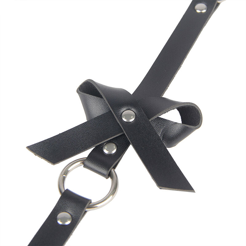 Arnés de Piernas con Cadena de Cuero - Negro
