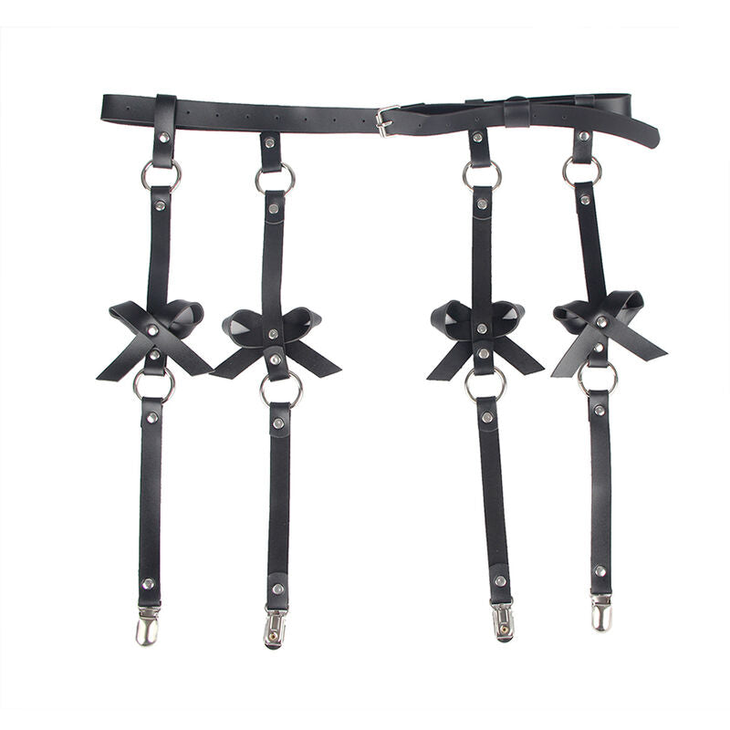 Arnés de Piernas con Cadena de Cuero - Negro
