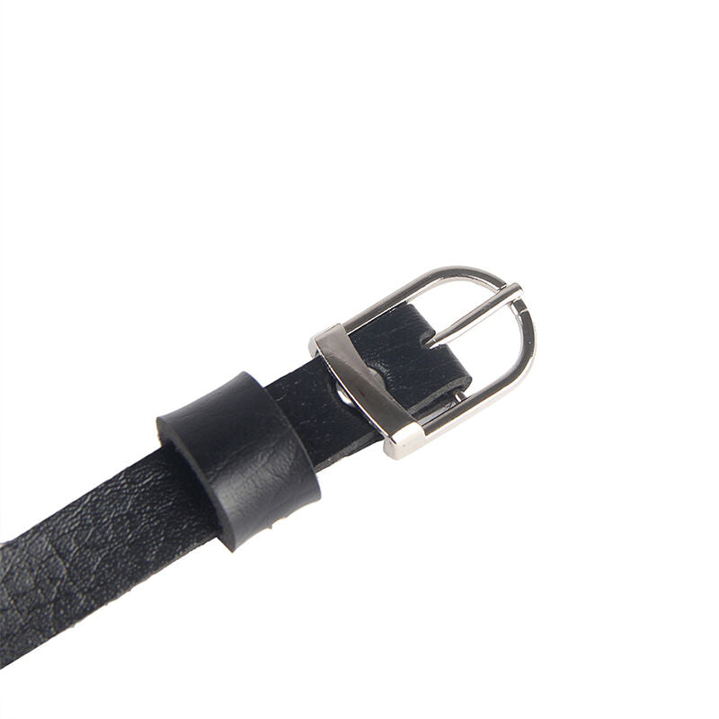 Black Leather Chest Harness with Chains