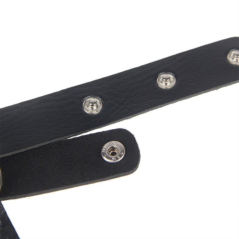 Black Leather Chest Harness with Chains