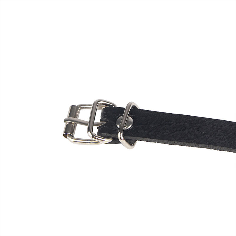 Elegant Black Leather Chain Belt