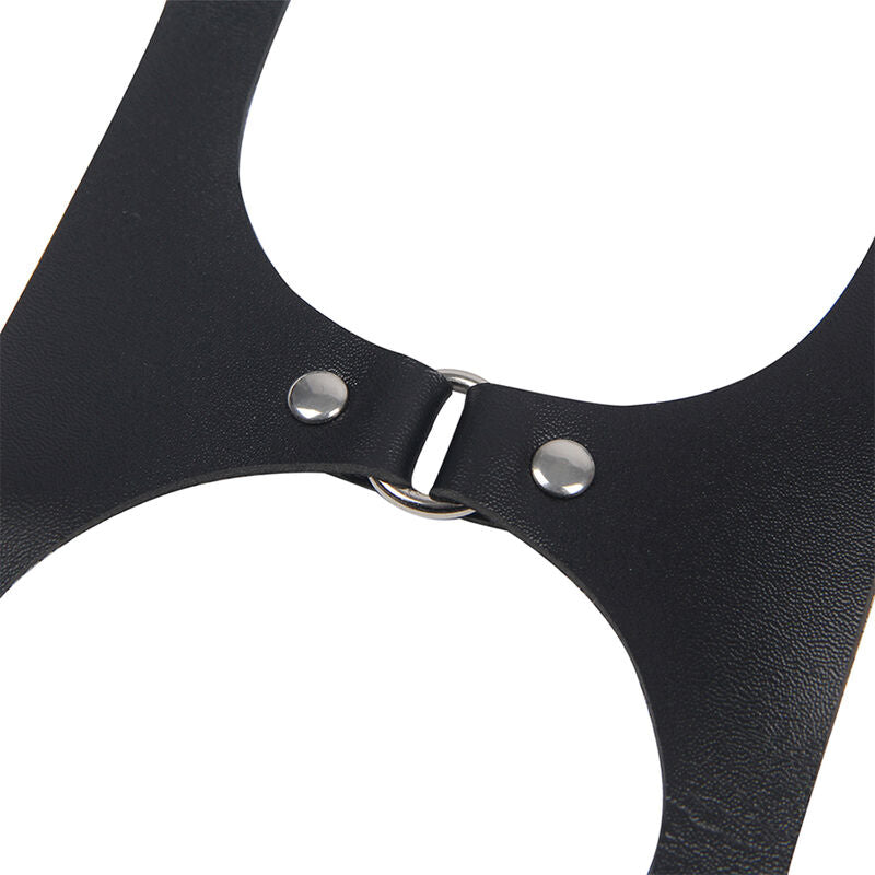 Seductive Body Harness with Leather Buckles