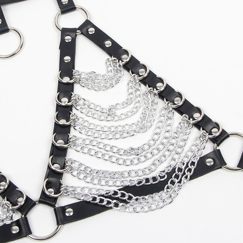 Set de Sujetador Arnés de Cadena Elegante y Collar