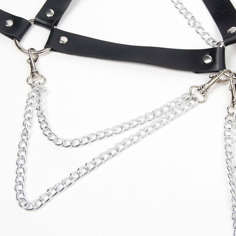 Erotic Chain Detail Harness Bra