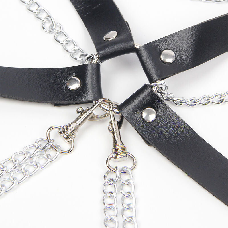 Erotic Chain Detail Harness Bra