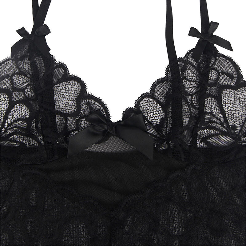 Babydoll em Renda Floral Preta S/M