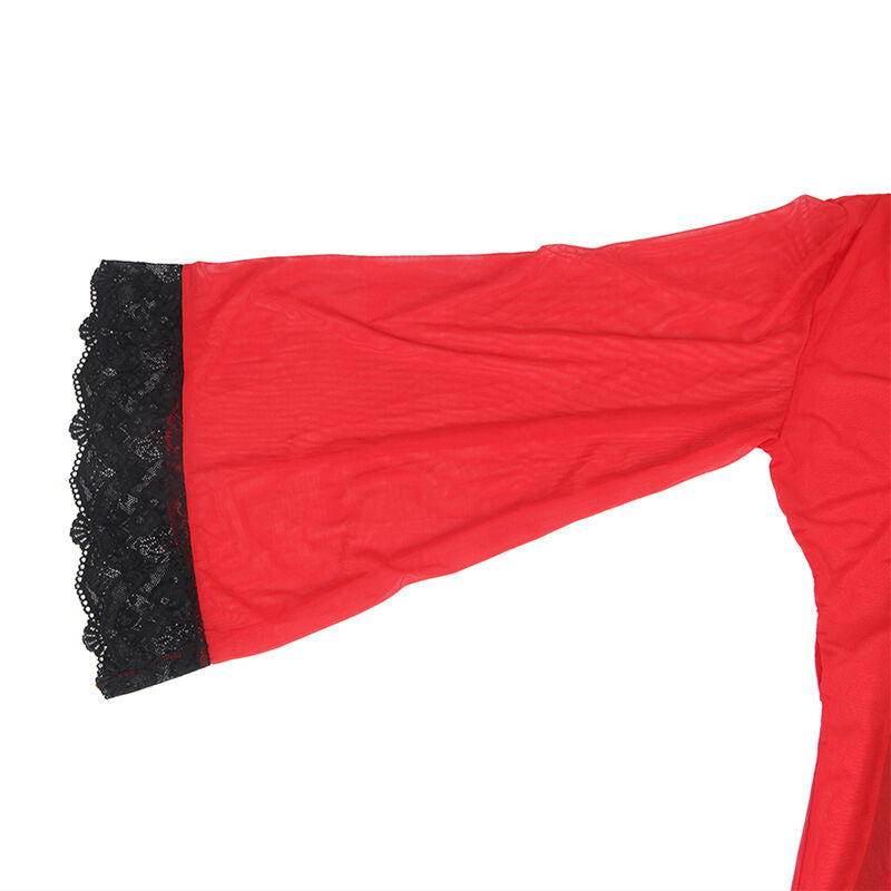 Red Sheer Lace Robe S/M