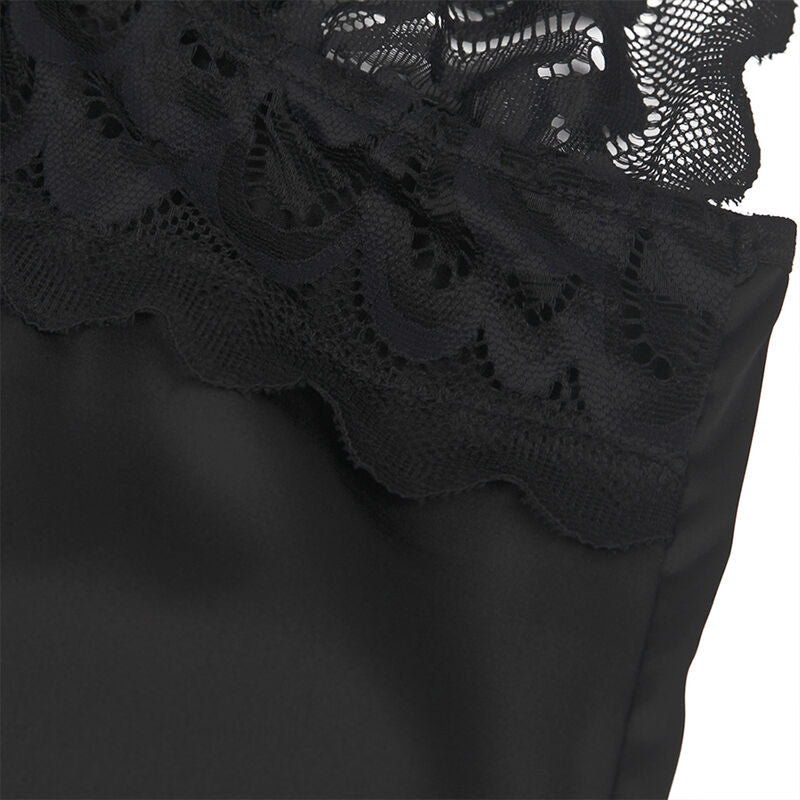 Babydoll Negro con Estampado Floral S/M