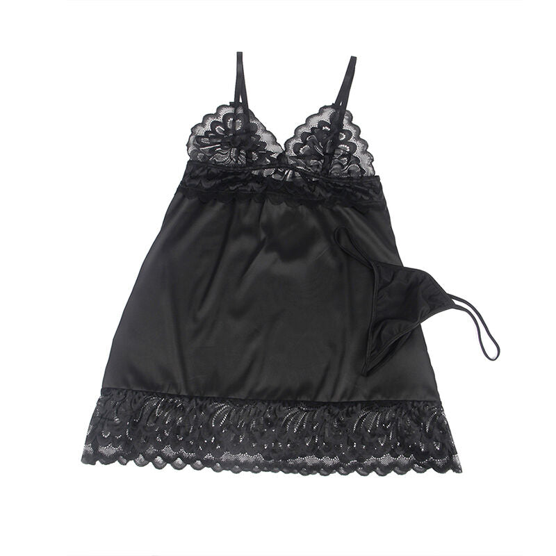 Babydoll con Estampado Floral Negro L/XL
