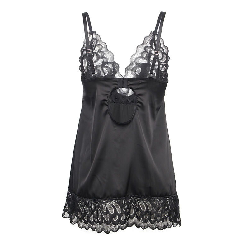 Babydoll con Estampado Floral Negro L/XL