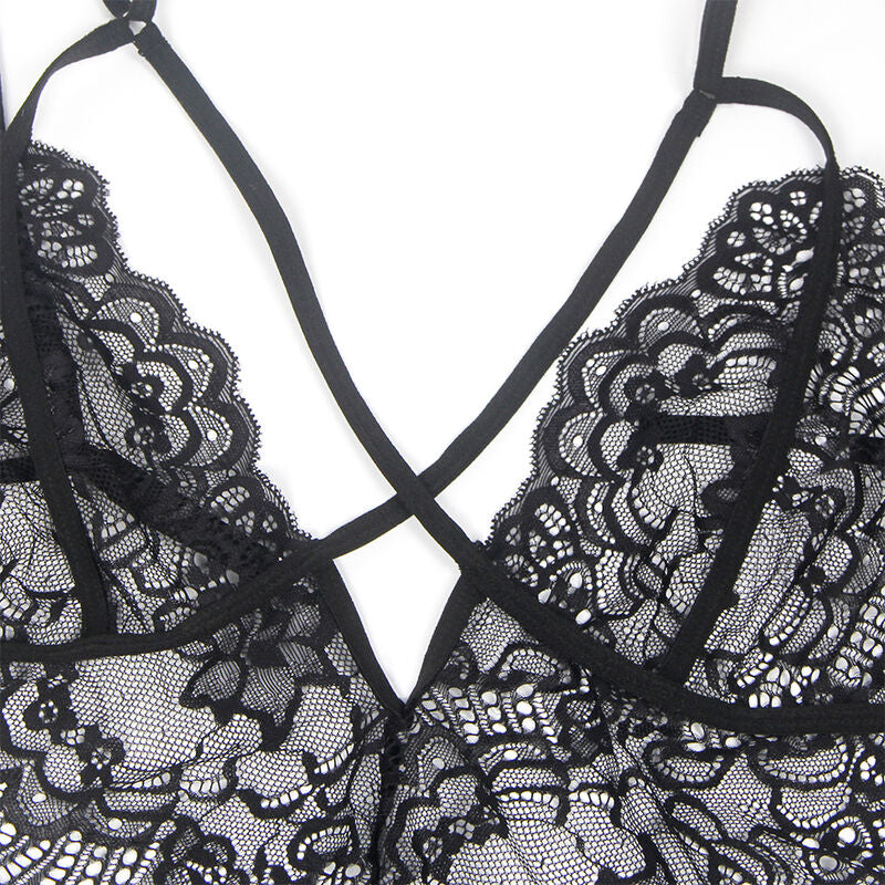 Black Lace Police Costume Body L/XL