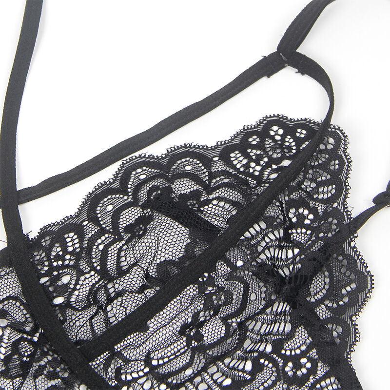 Black Lace Police Costume Body L/XL