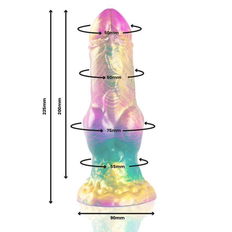 Iris Dildo with Rainbow Testicles