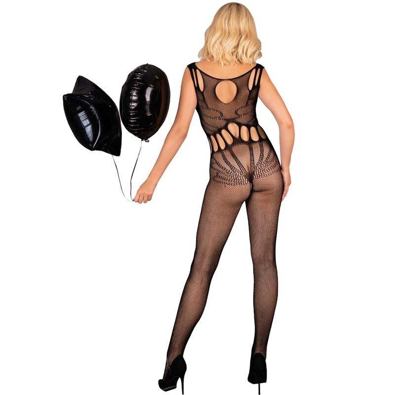 Amahil Black Crotchless Bodystocking