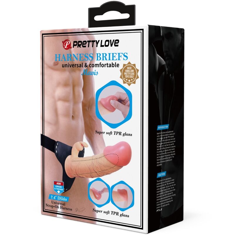 Cuecas com Arnês e Dildo de 19cm