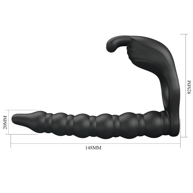 Anillo Vibrador con Plug para el Pene Blackney