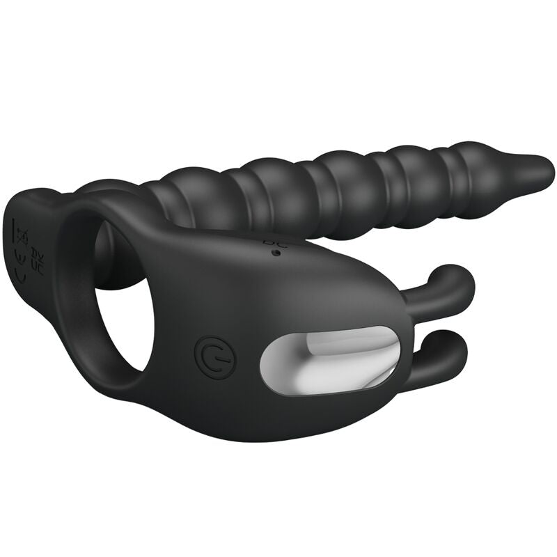 Anillo Vibrador con Plug para el Pene Blackney