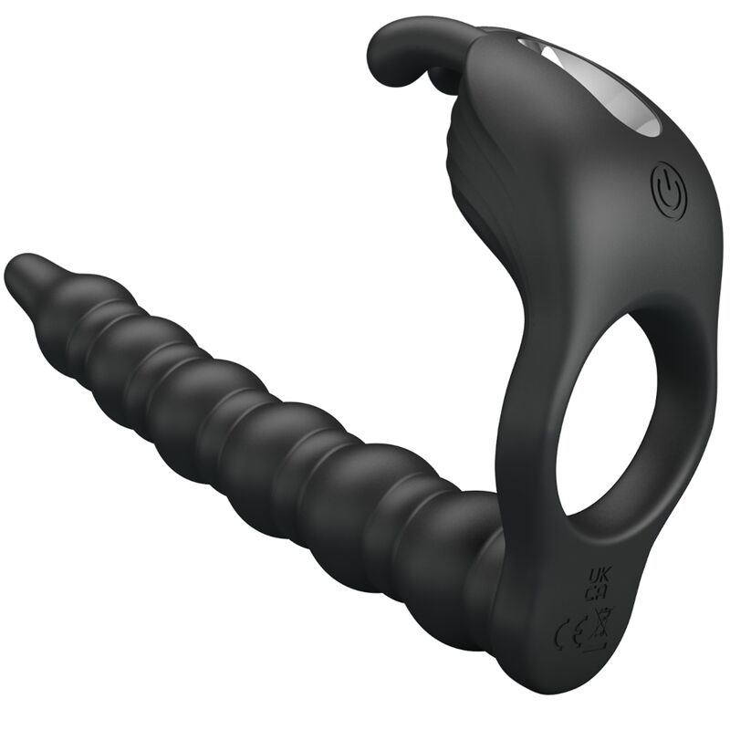 Anillo Vibrador con Plug para el Pene Blackney