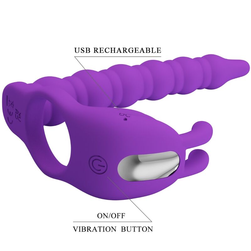 Blackney Vibrating Penis Ring with Plug