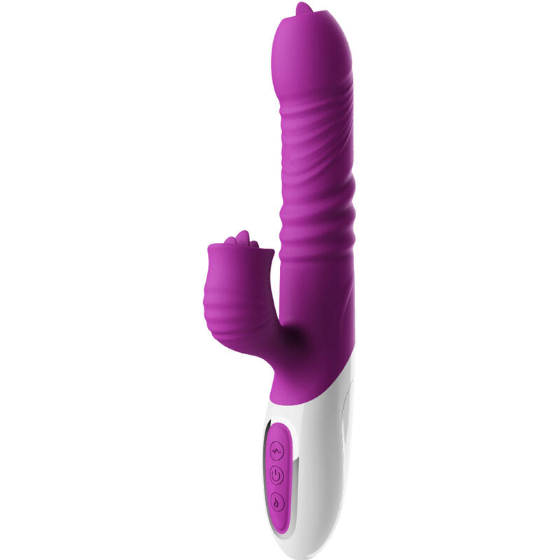 Vibrador de Dupla Língua com Efeito de Aquecimento