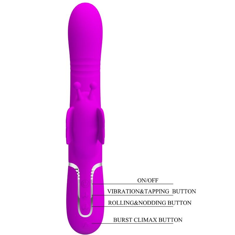 Fuchsia Butterfly 4-in-1 Rabbit Vibrator