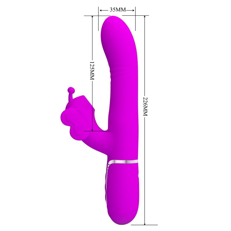Fuchsia Butterfly 4-in-1 Rabbit Vibrator
