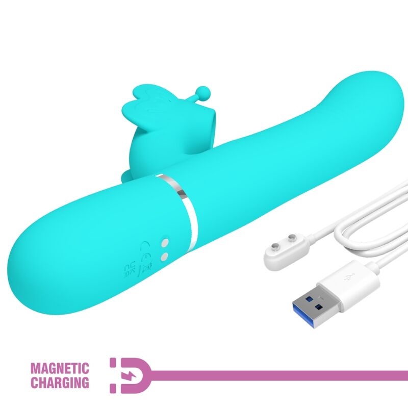 Vibrador Rabbit Aqua Verde 4 en 1