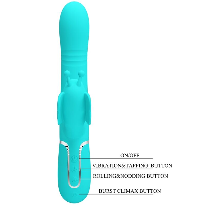 Vibrador Rabbit Aqua Verde 4 en 1