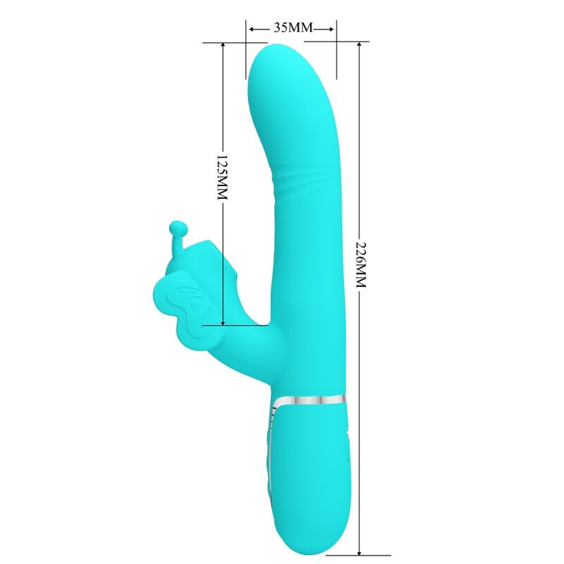Vibrador Rabbit Aqua Verde 4 en 1