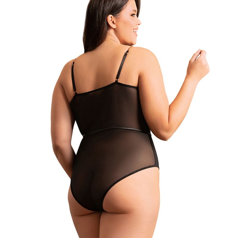 Black Chain Suspenders Bodysuit