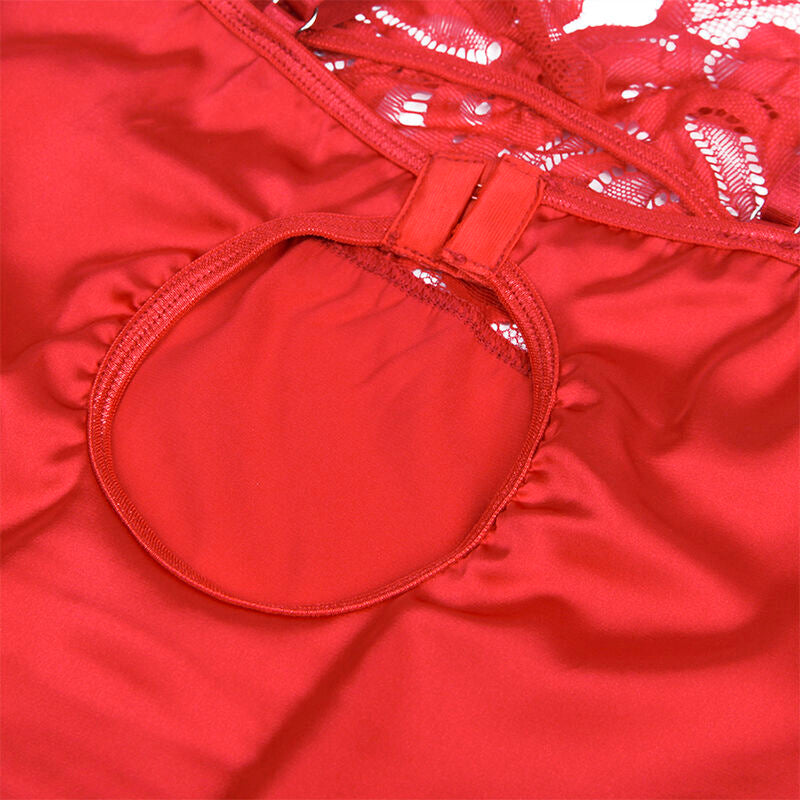 Babydoll de Satén Rojo y Encaje L/XL