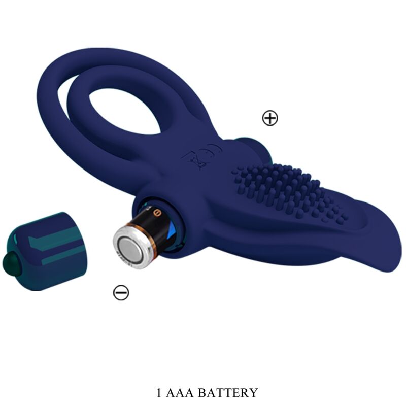 Bronson Vibrating Double Ring - Blue