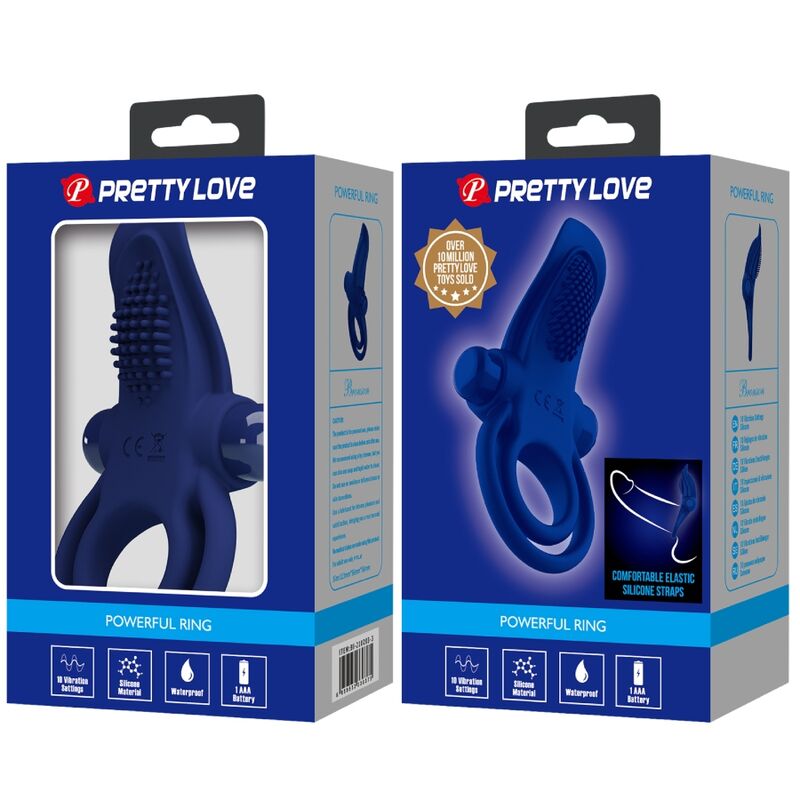 Bronson Vibrating Double Ring - Blue