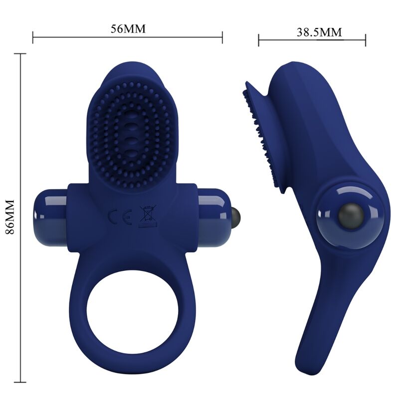 Vibrating Palle Cock Ring - Blue